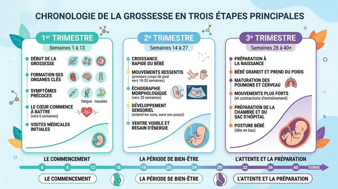 Infographie des étapes de la grossesse