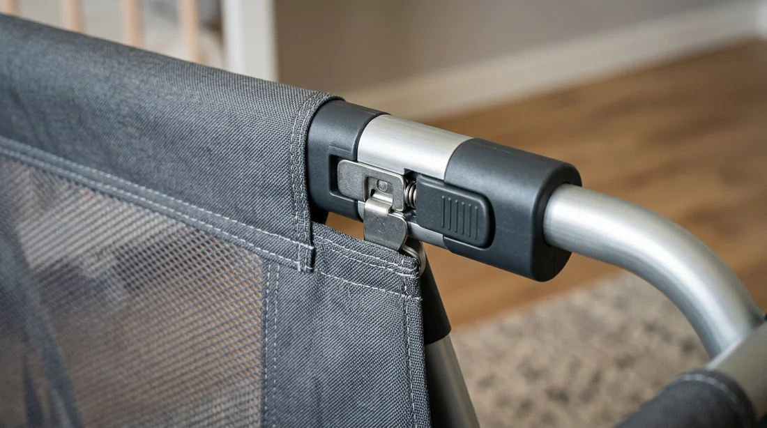 Détails techniques de sécurité et de robustesse d'un lit parapluie