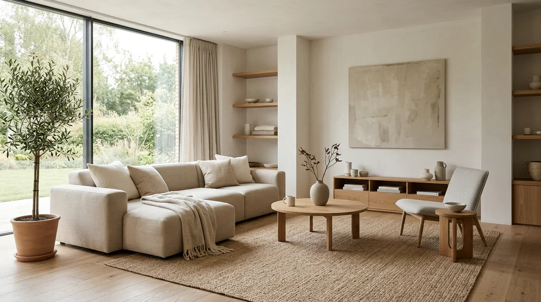 Espace de vie minimaliste et zen pour se détendre