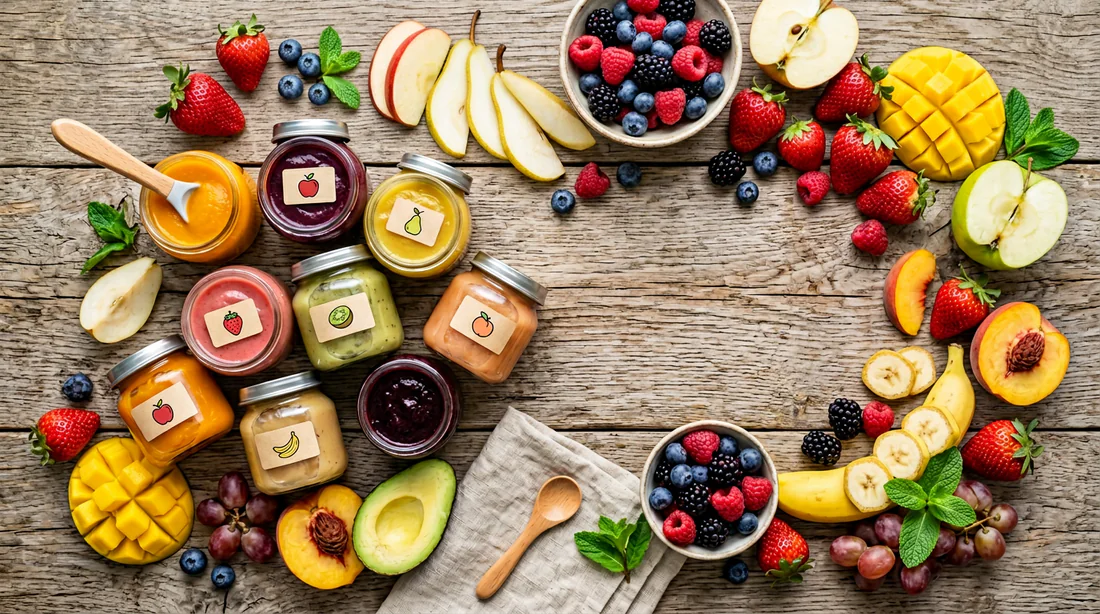 Préparation maison de compotes de fruits pour bébé