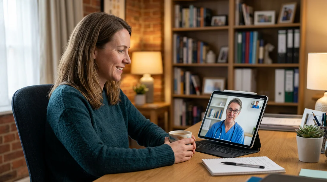 Patient en téléconsultation sur une tablette