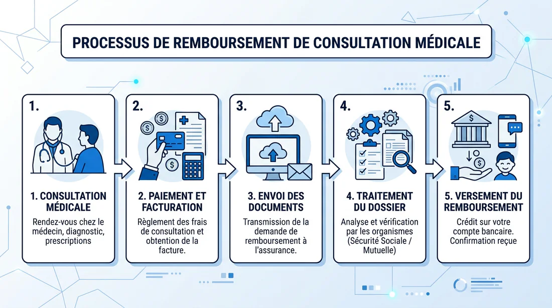 Étapes clés du remboursement de la téléconsultation médicale