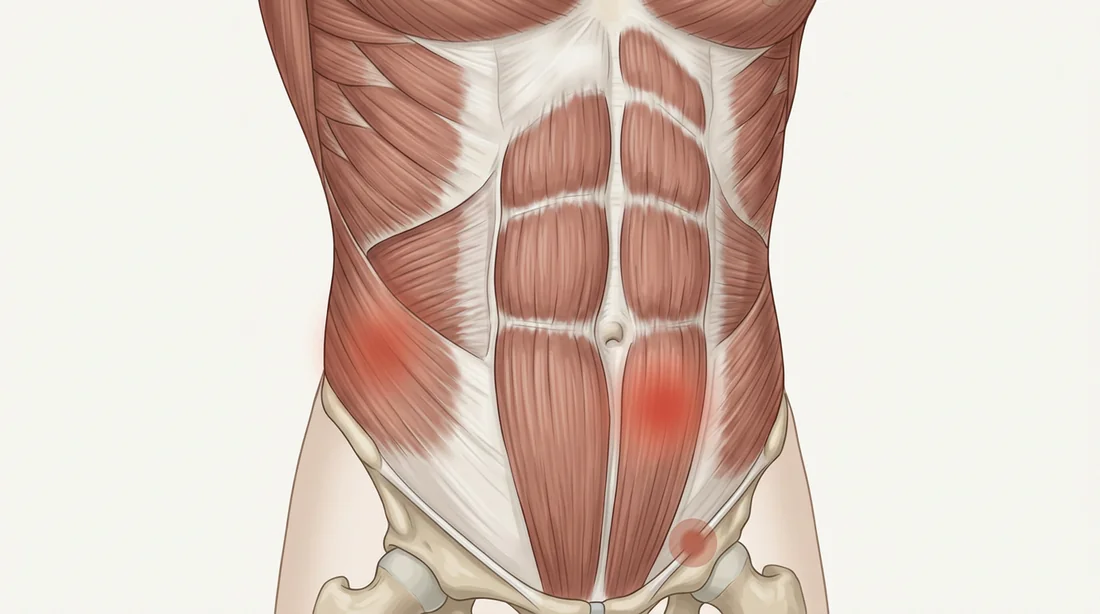 Illustration détaillée des muscles de la paroi abdominale