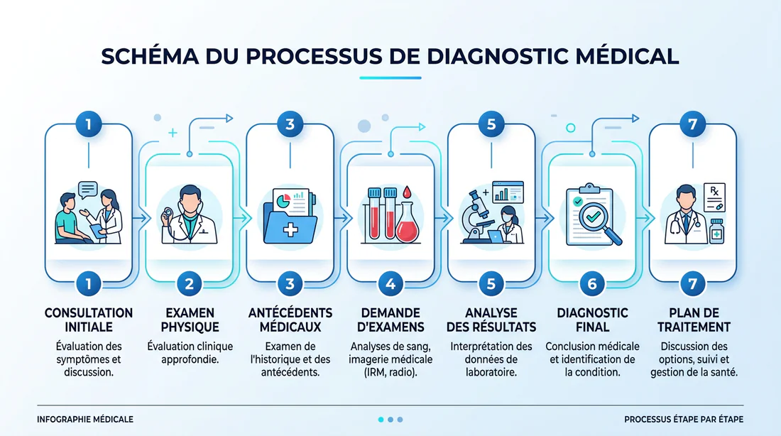Schéma du processus de diagnostic médical