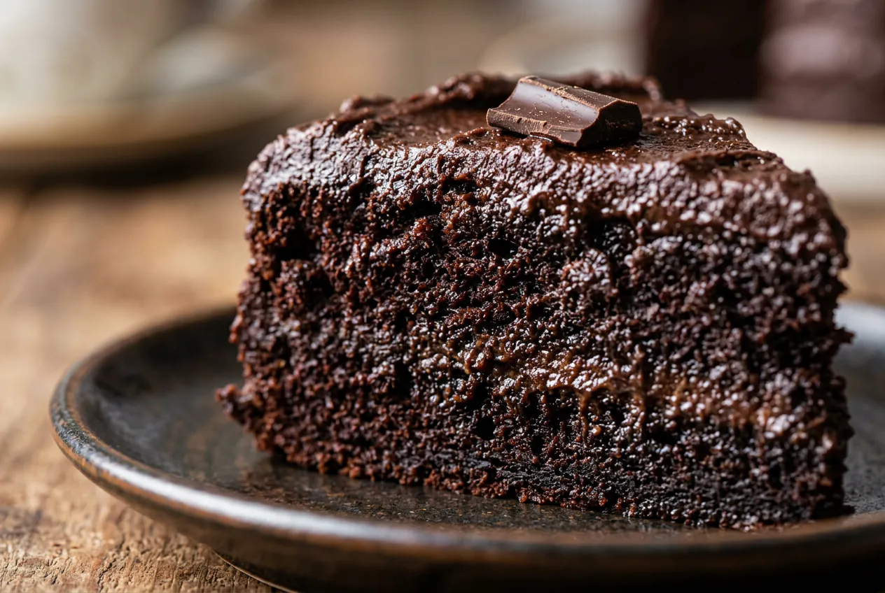 Une part de moelleux au chocolat et à l'avocat, une recette riche en bons gras pour le cœur.