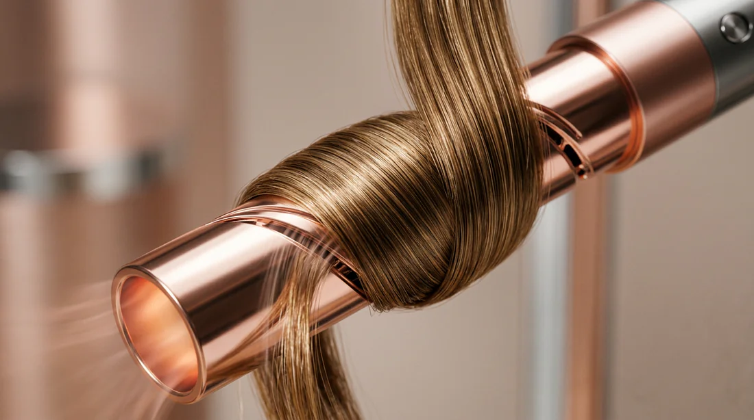 Démonstration de l'effet Coanda en action sur une mèche de cheveux