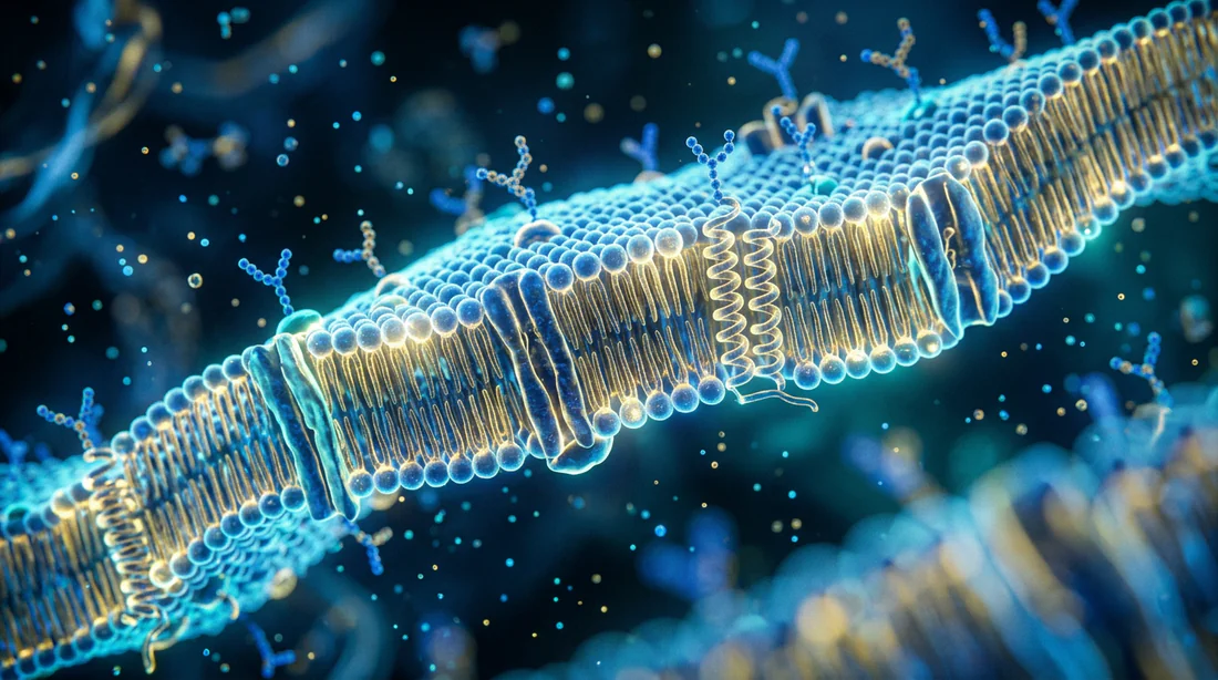 Représentation visuelle de la membrane cellulaire et des lipides