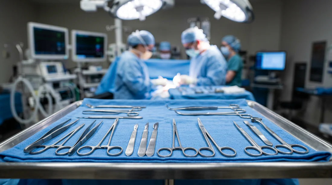 Instruments chirurgicaux stériles pour une intervention orthopédique