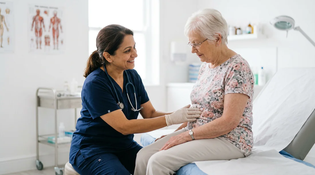 Consultation médicale rassurante pour évaluer la déglutition d'un corps étranger