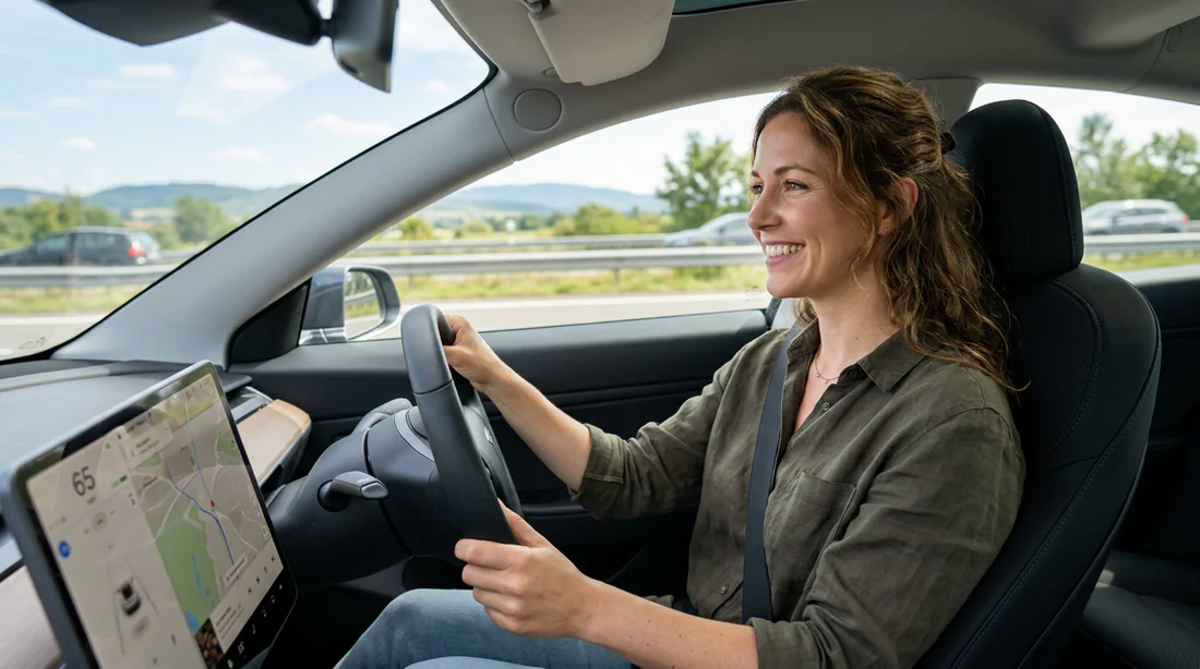 Conducteur confiant et en sécurité au volant de son véhicule après rétablissement