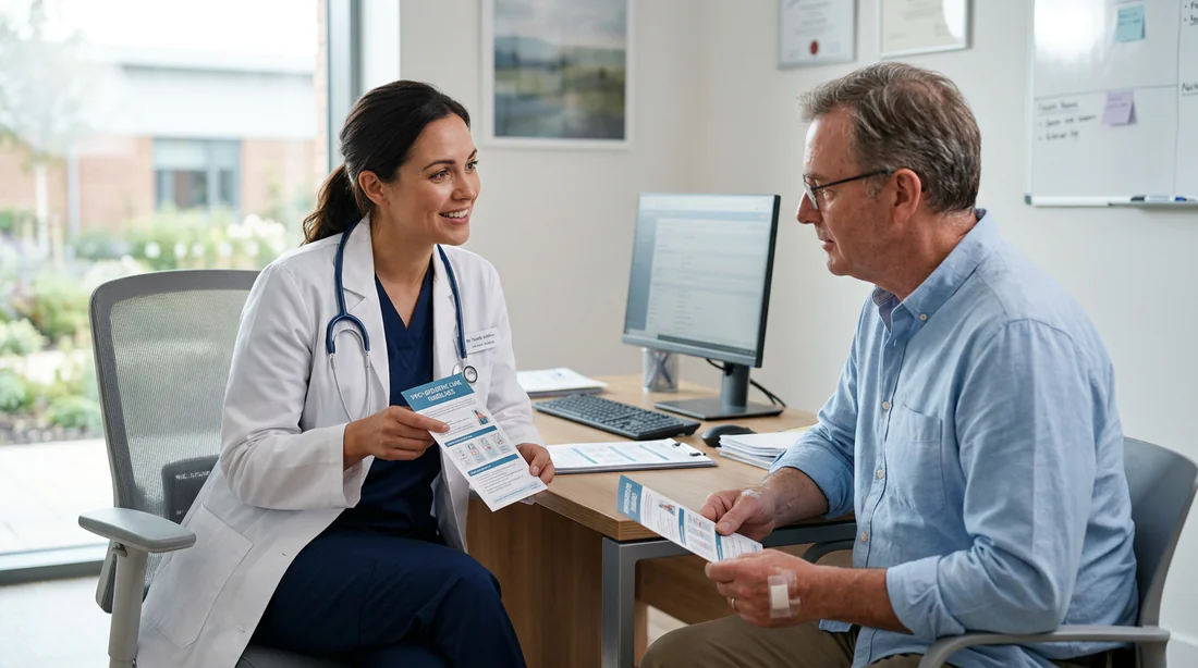 Consultation médicale expliquant les étapes de la guérison post-opératoire