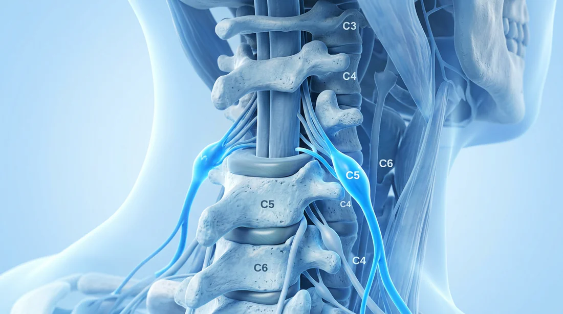 Anatomie des nerfs et des vertèbres cervicales C4-C5
